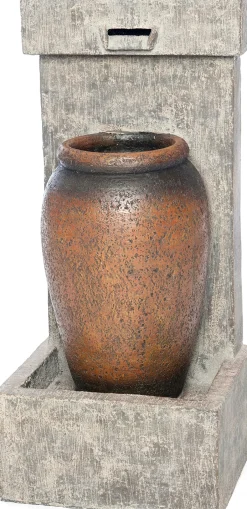 Intratuin Wasserspiel Clarington mit LED Beleuchtung 30 x 26 x 66 cm| Gartenbrunnen & Wasserspiele