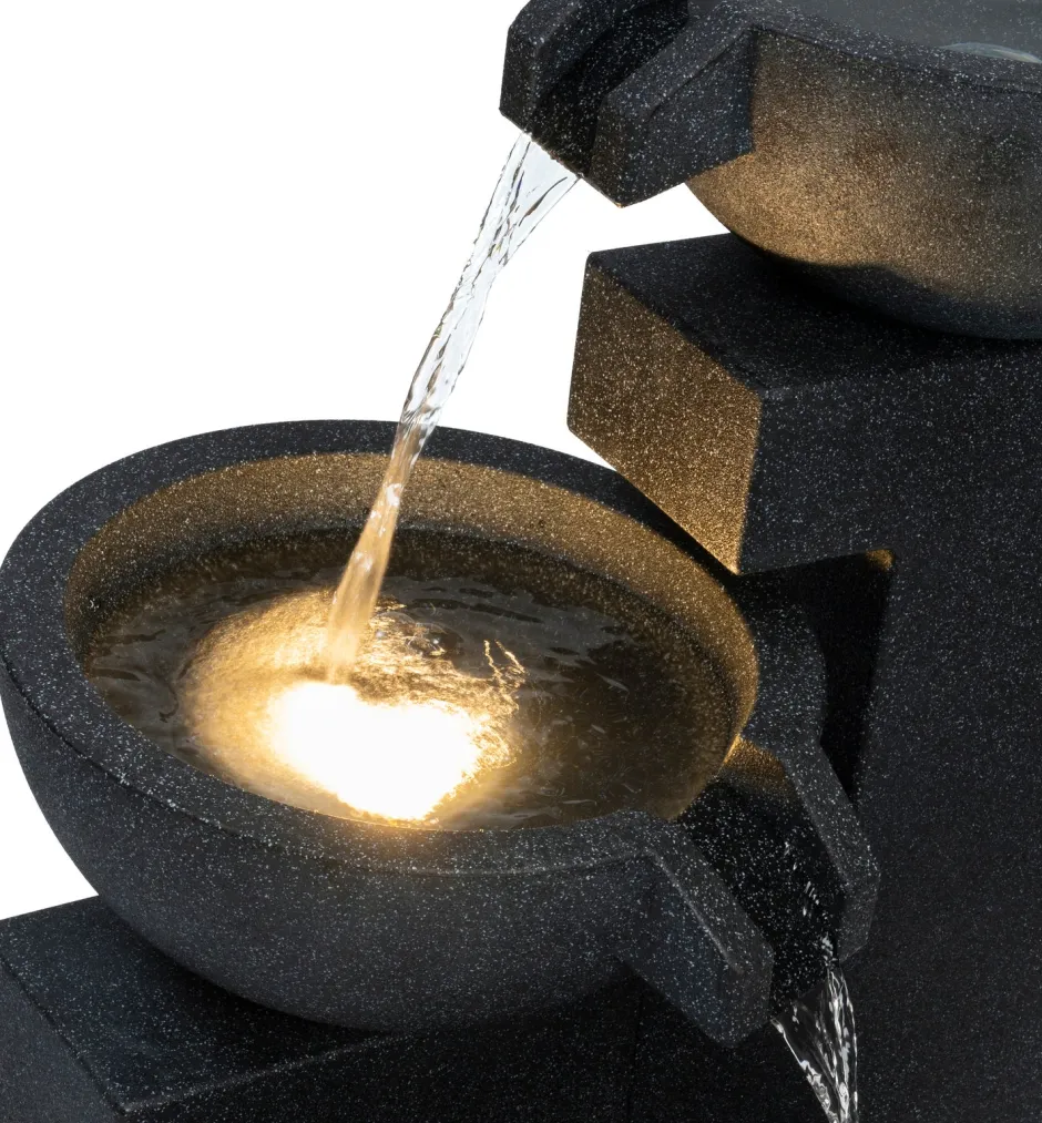 Intratuin Wasserspiel Miro grau 41 x 41 x 76 cm| Gartenbrunnen & Wasserspiele