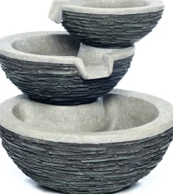 Intratuin Wasserspiel Norfolk mit LED-Beleuchtung 51 x 60 x 47 cm| Gartenbrunnen & Wasserspiele