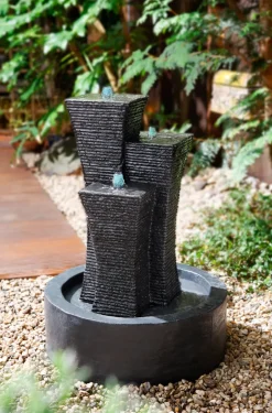 Intratuin Wasserspiel Saffir mit LED-Beleuchtung D 55 H 75,8 cm| Gartenbrunnen & Wasserspiele