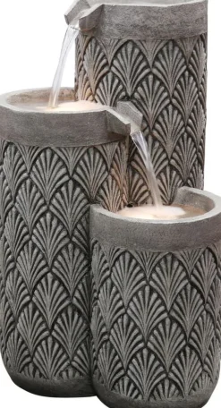 Intratuin Wasserspiel Salo grau 40 x 40 x 66 cm| Gartenbrunnen & Wasserspiele