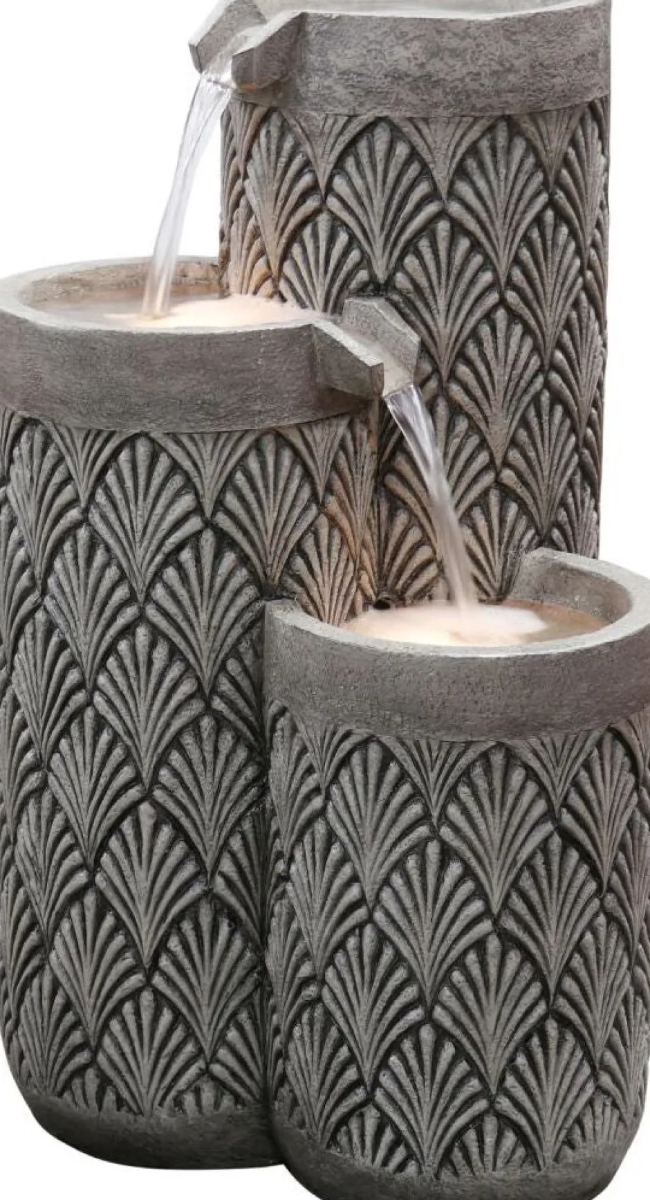 Intratuin Wasserspiel Salo grau 40 x 40 x 66 cm| Gartenbrunnen & Wasserspiele