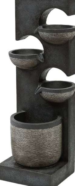 Intratuin Wasserspiel Zierbrunnen anthrazit 41,5 x 33 x 104 cm| Gartenbrunnen & Wasserspiele