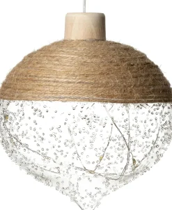 Intratuin Weihanchtsanhänger mit LED Beleuchtung naturell D12 cm| Weihnachtsdeko Zum Aufhängen