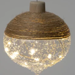 Intratuin Weihanchtsanhänger mit LED Beleuchtung naturell D12 cm| Weihnachtsdeko Zum Aufhängen