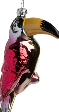Intratuin Weihnachtsanhänger Fauna Tukan rosa 7,5 x 5 x 12,3 cm| Weihnachtskugeln & -Anhänger