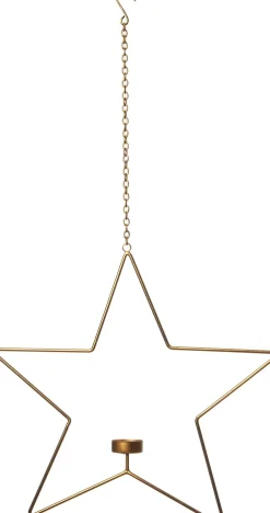 Intratuin Weihnachtsbaumschmuck Stern Maurice gold 39 x 4,5 x 38,5 cm| Teelichthalter|Weihnachtsdeko Zum Aufhängen