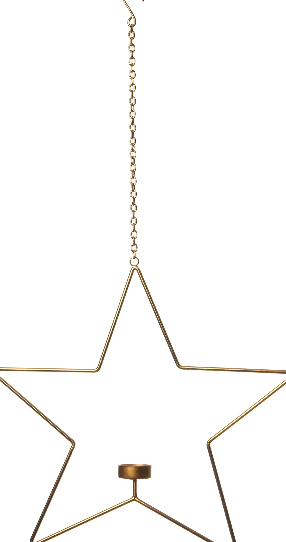 Intratuin Weihnachtsbaumschmuck Stern Maurice gold 39 x 4,5 x 38,5 cm| Teelichthalter|Weihnachtsdeko Zum Aufhängen