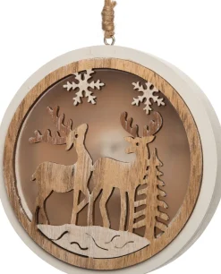 Intratuin Weihnachtsdeko Hirsche 12 x 2 x 12 cm mit LED Beleuchtung extra warm| Weihnachtsdeko Zum Aufhängen