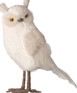 Intratuin Weihnachtsdeko Eule links weiß / braun 16 x 9 x 22 cm| Weihnachtsfiguren & -Objekte