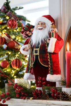 Intratuin Weihnachtsdeko Noël Weihnachtsmann mit Geschenken 20,5 x 12,5 x 45,5 cm| Weihnachtsfiguren & -Objekte