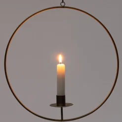 Intratuin Weihnachtsdeko Kerzenständer Tommy gold 38,5 x 6,5 x 38,5 cm| Kerzenständer|Weihnachtsdeko Zum Aufhängen