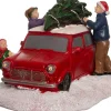 Intratuin Weihnachtsdorf Auto Mini Cooper mit Figuren 14 x 9,3 x 8 cm| Weihnachtsdorf Figuren & Objekte