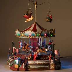 Intratuin Weihnachtsdorf Karussell 31 x 27 x 32 cm| Weihnachtshäuschen