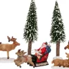 Intratuin Weihnachtsdorf Figur Weihnachtsmann mit Rentieren 22,5 x 9 x 39 cm 9-teilig| Weihnachtsdorf Figuren & Objekte|Weihnachtsdorf Sets