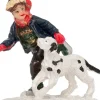 Intratuin Weihnachtsdorf Figur Junge mit Schlittschuhen und Hund 4,5 x 3,5 x 5 cm| Weihnachtsdorf Figuren & Objekte