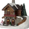 Intratuin Weihnachtsdorf Miniatur Waldhütte auf Berg 20 x 14 x 17 cm| Weihnachtshäuschen