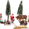 Intratuin Weihnachtsdorf Figur Weihnachtsmann mit Bauernhoftieren 22,5 x 9 x 39 cm 12-teilig| Weihnachtsdorf Figuren & Objekte|Weihnachtsdorf Sets