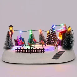 Intratuin Weihnachtsdorf Miniatur-Schlittschuhbahn 29 x 21 x 13,5 cm| Weihnachtsdorf Figuren & Objekte