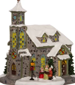 Intratuin Weihnachtshäuschen Kirche mit Chor 24 x 14 x 24,5 cm| Weihnachtshäuschen