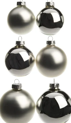 Intratuin Weihnachtskugeln silber matt und glänzend D 5/6/7 cm 42 St.| Weihnachtskugeln & -Anhänger