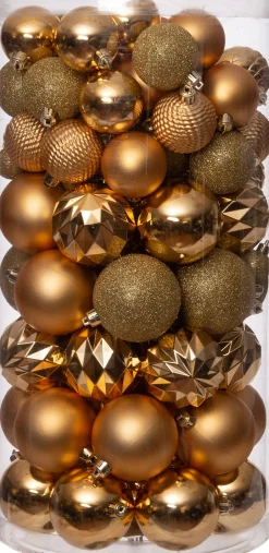 Intratuin Weihnachtskugeln Set gold D 3/6/8 cm 100 St.| Weihnachtskugeln & -Anhänger