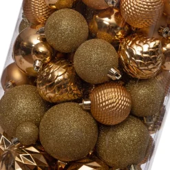 Intratuin Weihnachtskugeln Set gold D 3/6/8 cm 100 St.| Weihnachtskugeln & -Anhänger