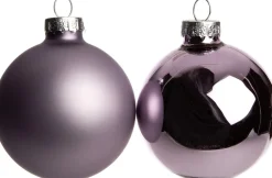 Intratuin Weihnachtskugeln lila matt und glänzend D 6,7 cm 8 St.| Weihnachtskugeln & -Anhänger