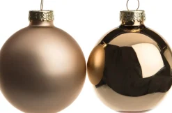 Intratuin Weihnachtskugeln taupe matt und glänzend D 6 cm 10 St.| Weihnachtskugeln & -Anhänger