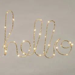 Intratuin Weihnachtsleuchte Hello gold 40 x 2,5 x 24 cm mit 30 LEDs warmweiß| Tischleuchten