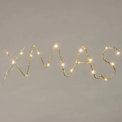 Intratuin Weihnachtsleuchte XMAS gold 37 x 2,5 x 11 cm mit 30 LEDs warmweiß| Weihnachtsleuchten