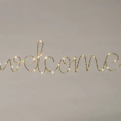 Intratuin Weihnachtsleuchte Welcome gold 61 x 2,5 x 16 cm mit 30 Lämpchen warmweiß| Weihnachtsleuchten