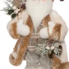 Intratuin Weihnachtsmann Figur braun / weiß 15,5 x 8,5 x 30,5 cm| Weihnachtsfiguren & -Objekte