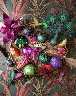 Intratuin Weihnachtsschmuck Paco Pfau mit Clip blau 38 x 30 x 9 cm| Weihnachtsfiguren & -Objekte