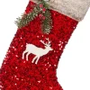 Intratuin Weihnachtssocke Pailletten Hirsch rot 52 x 18 x 2 cm| Weihnachtsdeko Zum Aufhängen