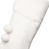 Intratuin Weihnachtsstrumpf Fluffy weiß 49 x 27 x 1,5 cm| Weihnachtsdeko Zum Aufhängen