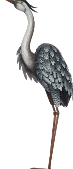 Intratuin Wetterfestes Bild Reiher grau 39 x 16,5 x 72,5 cm| Gartenzwerge & -Figuren