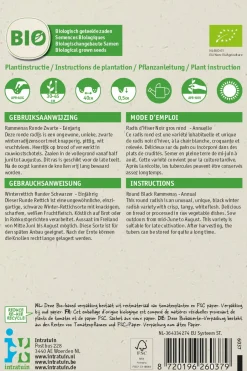 Intratuin Winterrettich (Raphanus sativus 'Ronde Zwarte') (BIO) Samen| Gemüsesamen|Saatgut