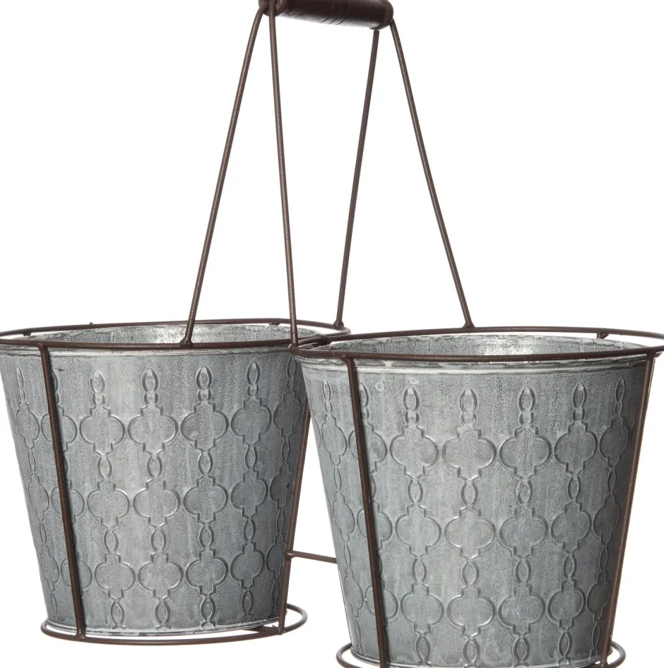 Intratuin Zinkeimer Pflanzgefäß 37 x 19 x 33 cm| Blumentöpfe & Pflanzgefäße