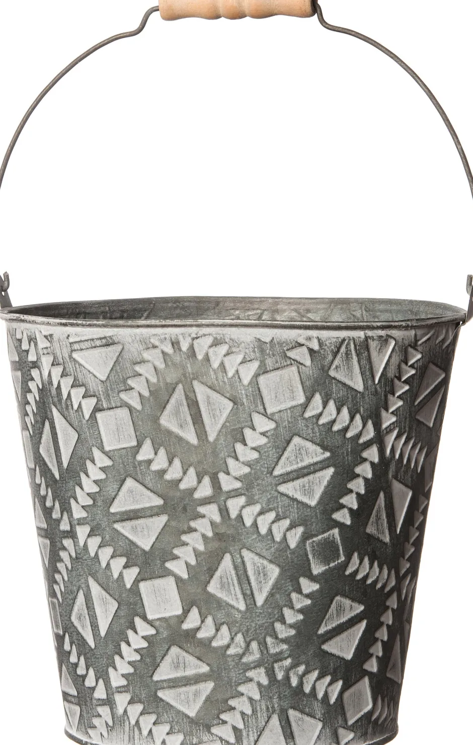 Intratuin Zinkeimer Puck Pflanzgefäß D 21 cm H 19 cm| Blumentöpfe & Pflanzgefäße