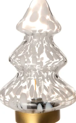 Intratuin  Tischleuchte Weihnachtsbaum weiß warmweiß D 13,7 H 21,5 cm| Weihnachtsfiguren & -Objekte