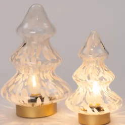 Intratuin  Tischleuchte Weihnachtsbaum weiß warmweiß D 13,7 H 21,5 cm| Weihnachtsfiguren & -Objekte