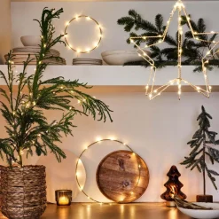 Intratuin  Tischleuchte Weihnachtsbaum braun warmweiß D 13,7 H 21,5 cm| Weihnachtsfiguren & -Objekte