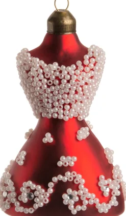 Intratuin  Weihnachtsbaumschmuck Kleid rot D 7 H 11,5 cm| Weihnachtskugeln & -Anhänger