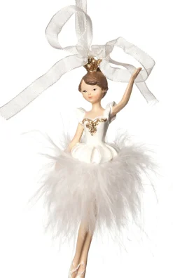 Intratuin  Weihnachtsbaumschmuck Ballerina weiß 4,5 x 3 x 11 cm| Weihnachtskugeln & -Anhänger