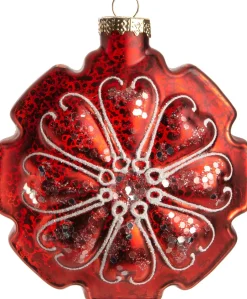 Intratuin  Weihnachtsbaumschmuck Blume Louisia rot 10 x 10 x 4 cm| Weihnachtskugeln & -Anhänger
