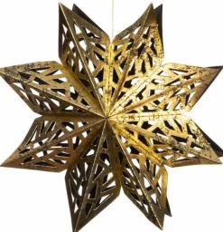 Intratuin  Weihnachtsbaumschmuck Schneeflocke gold / schwarz 15 x 15 x 15 cm| Weihnachtsdeko Zum Aufhängen