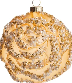 Intratuin  Weihnachtsbaumschmuck Blume Luann gold 10 x 10 x 5 cm| Weihnachtskugeln & -Anhänger