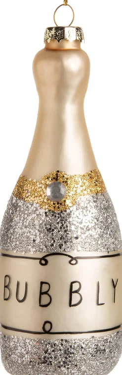Intratuin  Weihnachtsbaumschmuck Champagnerflasche silber D 5 H 13,5 cm| Weihnachtskugeln & -Anhänger