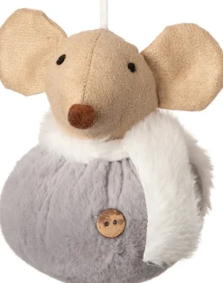 Intratuin  Weihnachtsbaumschmuck Maus grau 8 x 8 x 11 cm| Weihnachtskugeln & -Anhänger
